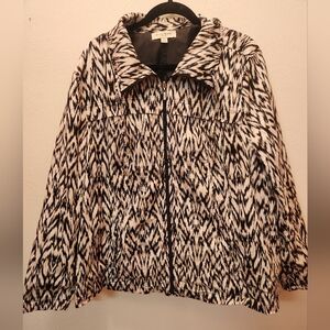 Studio Works Monochrome Patterned Bomber Jacket Size 3X